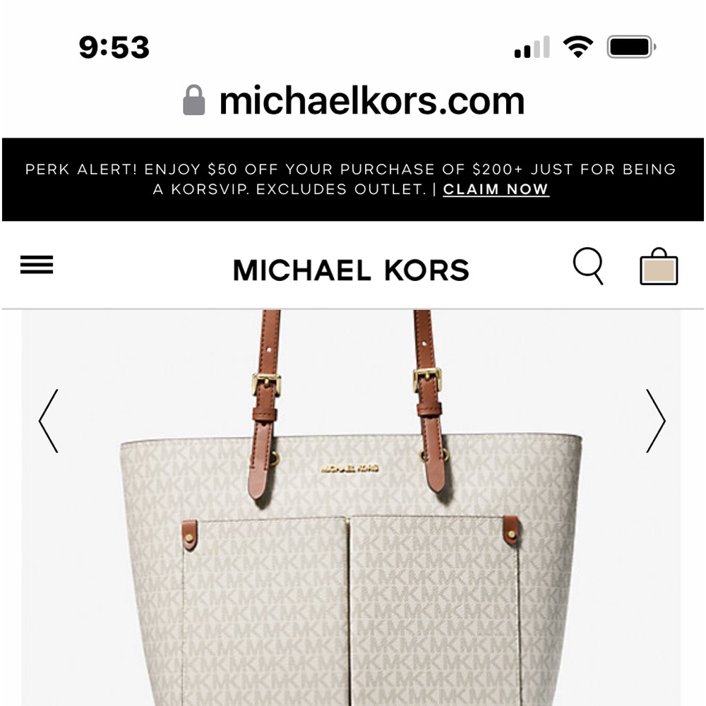 Michael Kors Jet Set Medium Logo Pocket Tote